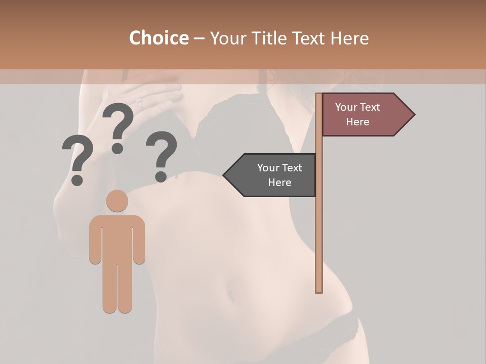 Lingerie Looking Brunette PowerPoint Template