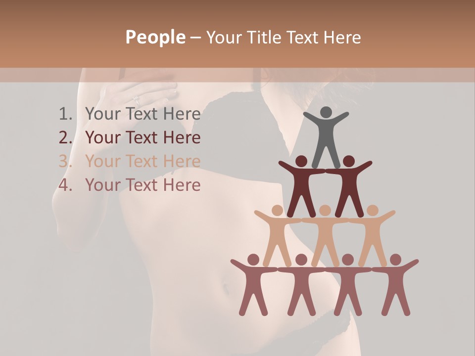 Lingerie Looking Brunette PowerPoint Template