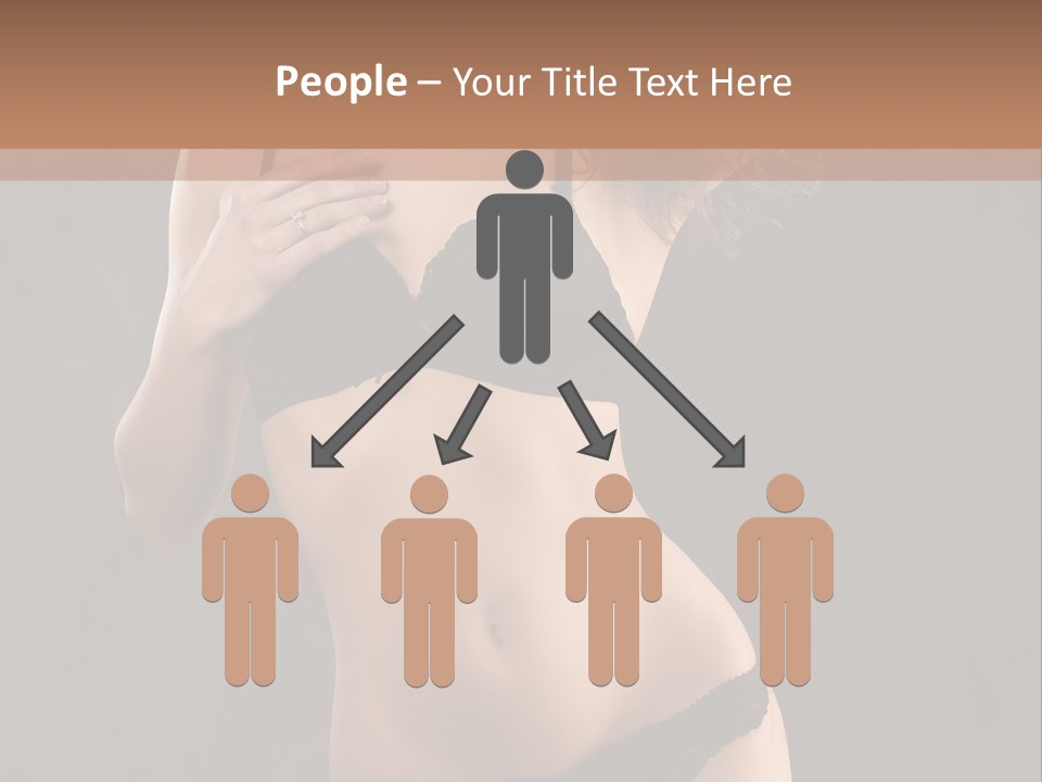 Lingerie Looking Brunette PowerPoint Template