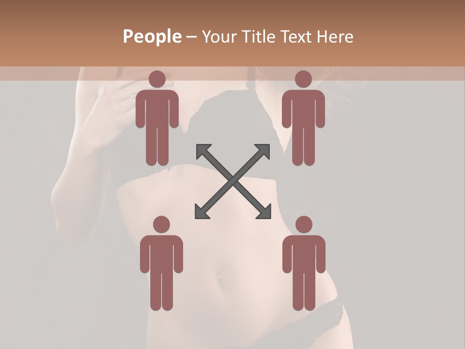 Lingerie Looking Brunette PowerPoint Template
