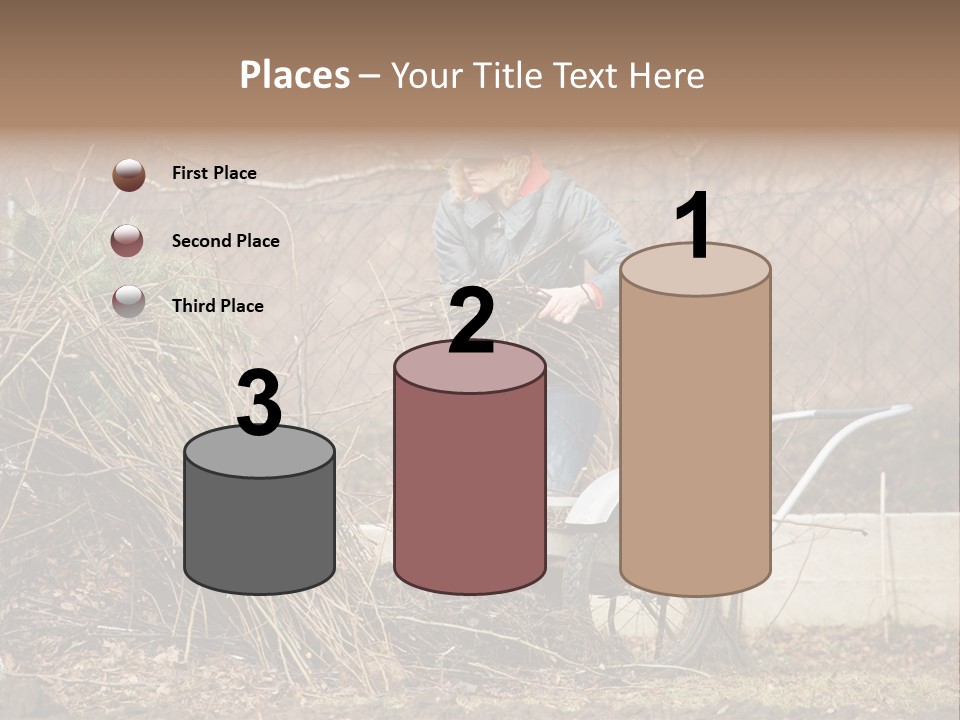 Metal Outdoor Fireplace PowerPoint Template