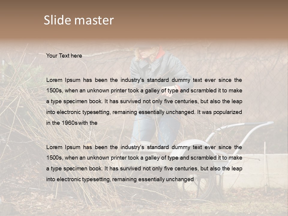 Metal Outdoor Fireplace PowerPoint Template
