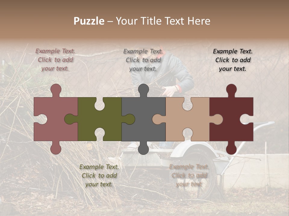 Metal Outdoor Fireplace PowerPoint Template