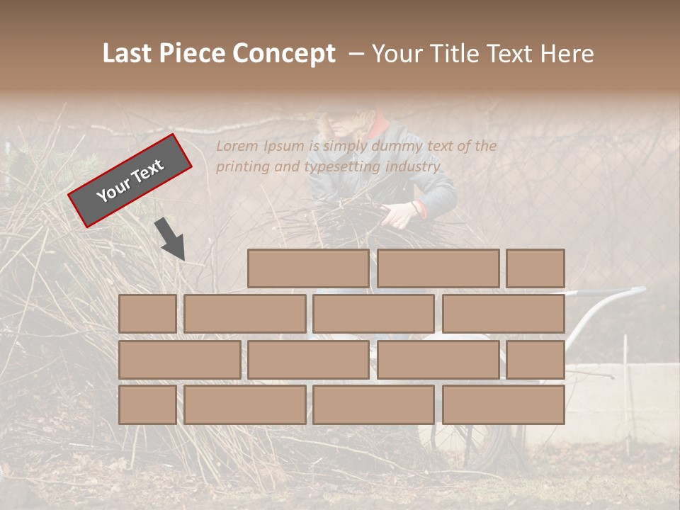 Metal Outdoor Fireplace PowerPoint Template