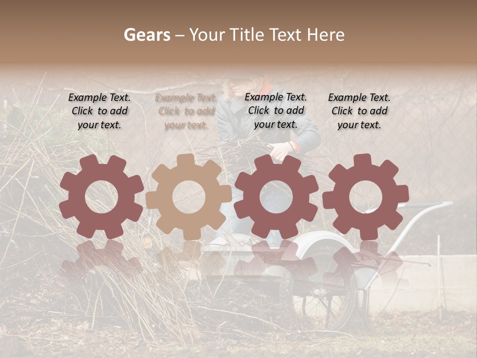 Metal Outdoor Fireplace PowerPoint Template