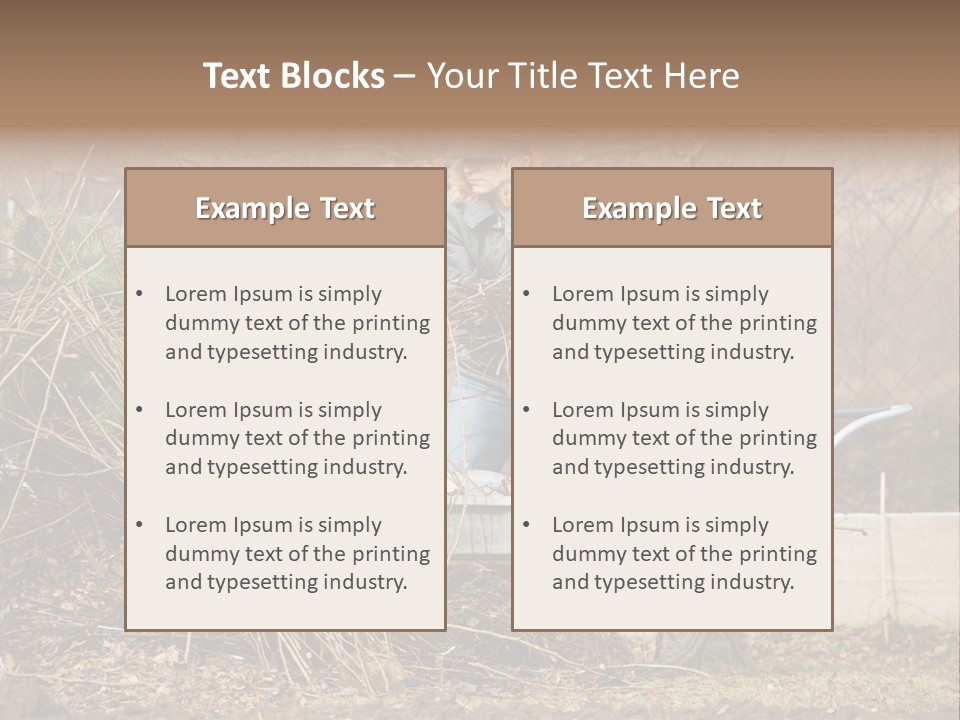 Metal Outdoor Fireplace PowerPoint Template