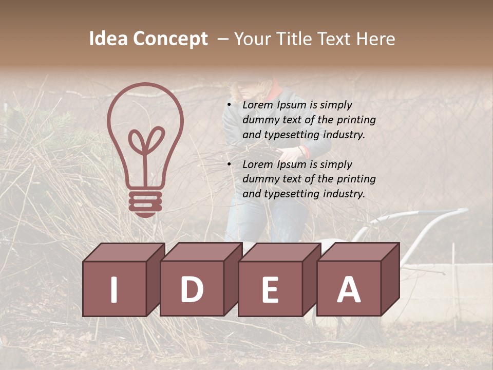 Metal Outdoor Fireplace PowerPoint Template