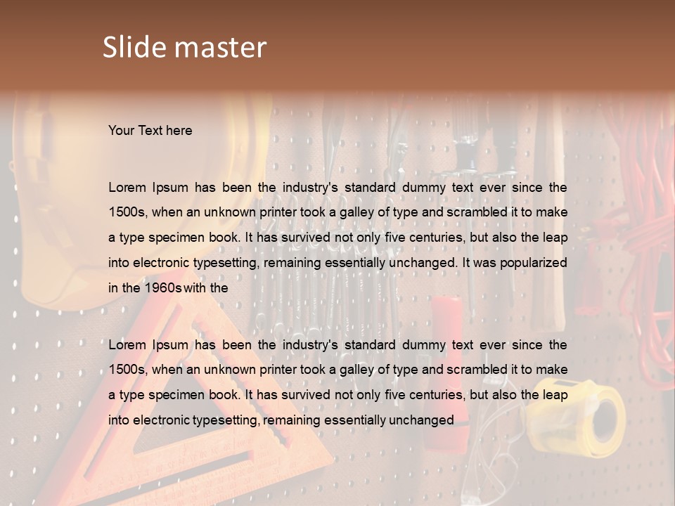 Hammer Tape Measure Saw PowerPoint Template