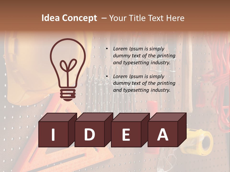 Hammer Tape Measure Saw PowerPoint Template
