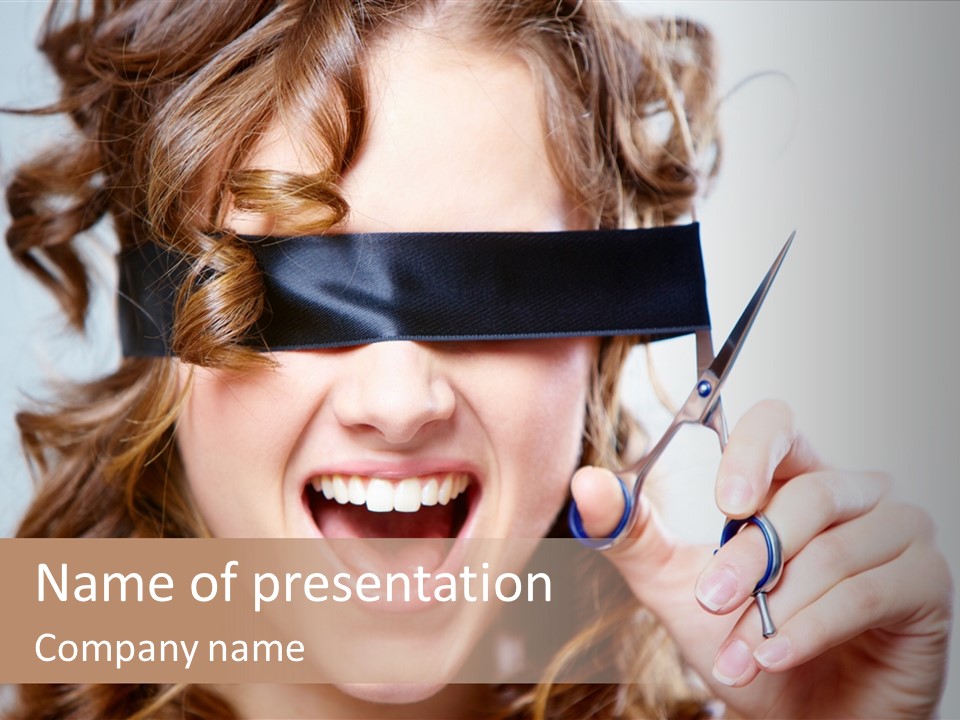 Seeing Female Scream PowerPoint Template