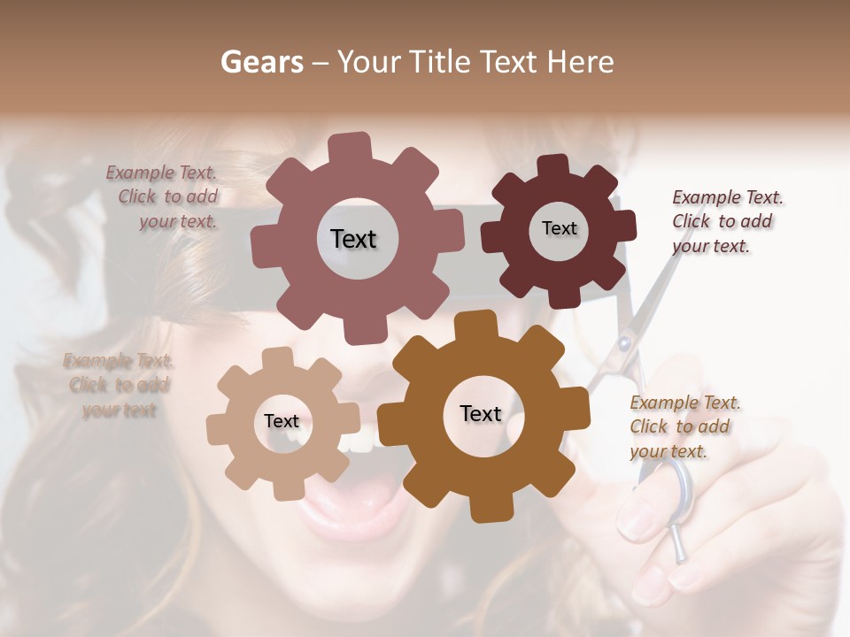 Seeing Female Scream PowerPoint Template