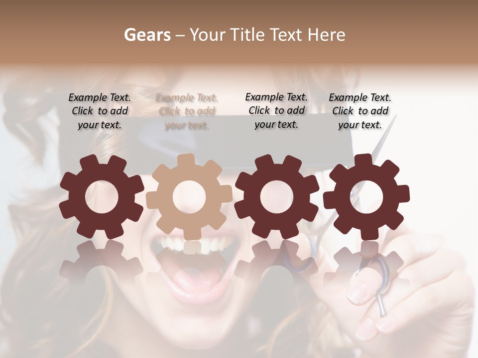 Seeing Female Scream PowerPoint Template