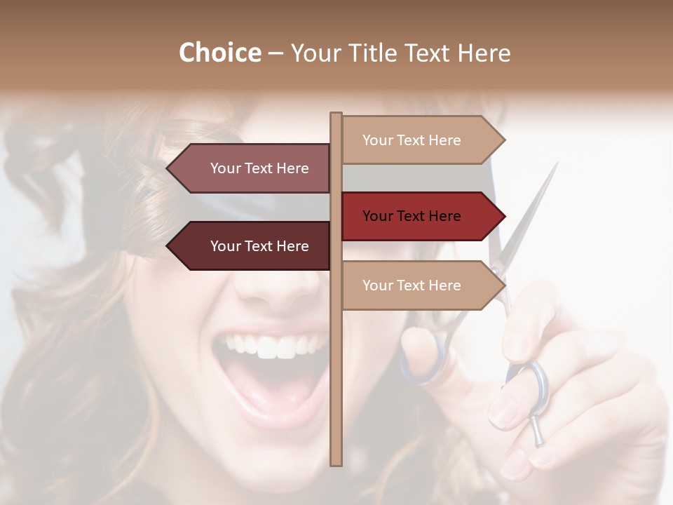 Seeing Female Scream PowerPoint Template