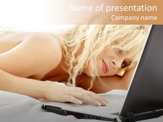 Fresh Bedroom Lady PowerPoint Template