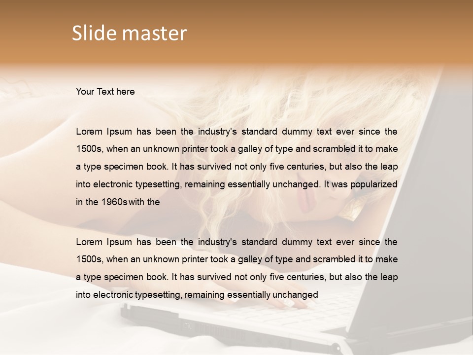 Fresh Bedroom Lady PowerPoint Template