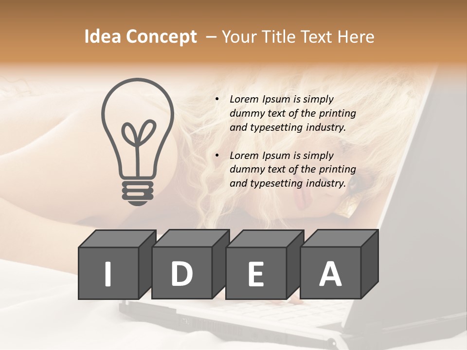 Fresh Bedroom Lady PowerPoint Template