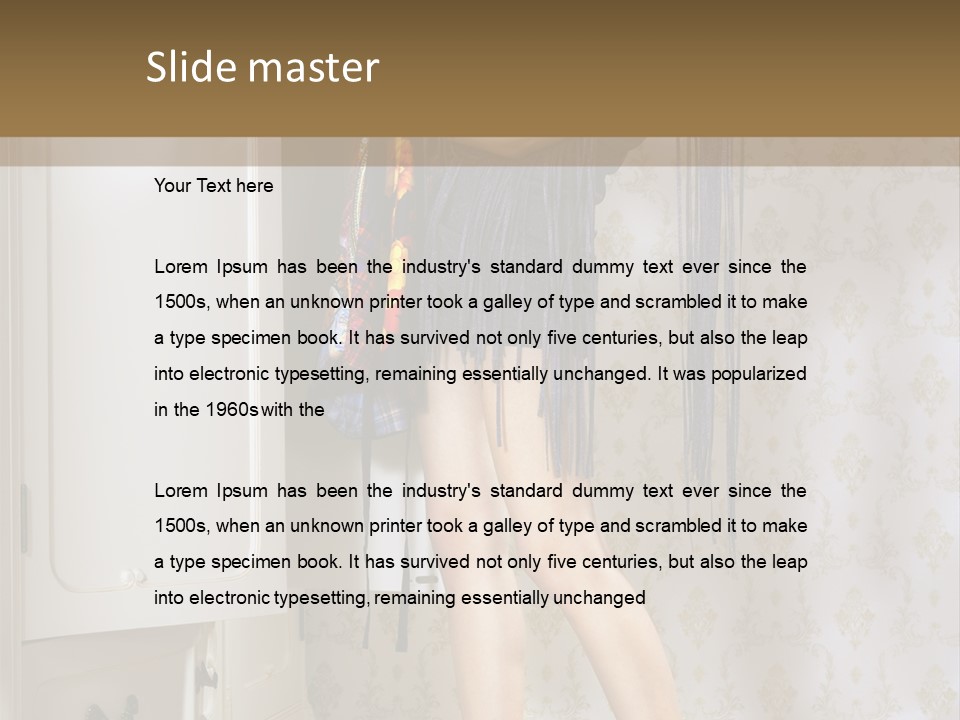 Girl Pose Thinking PowerPoint Template