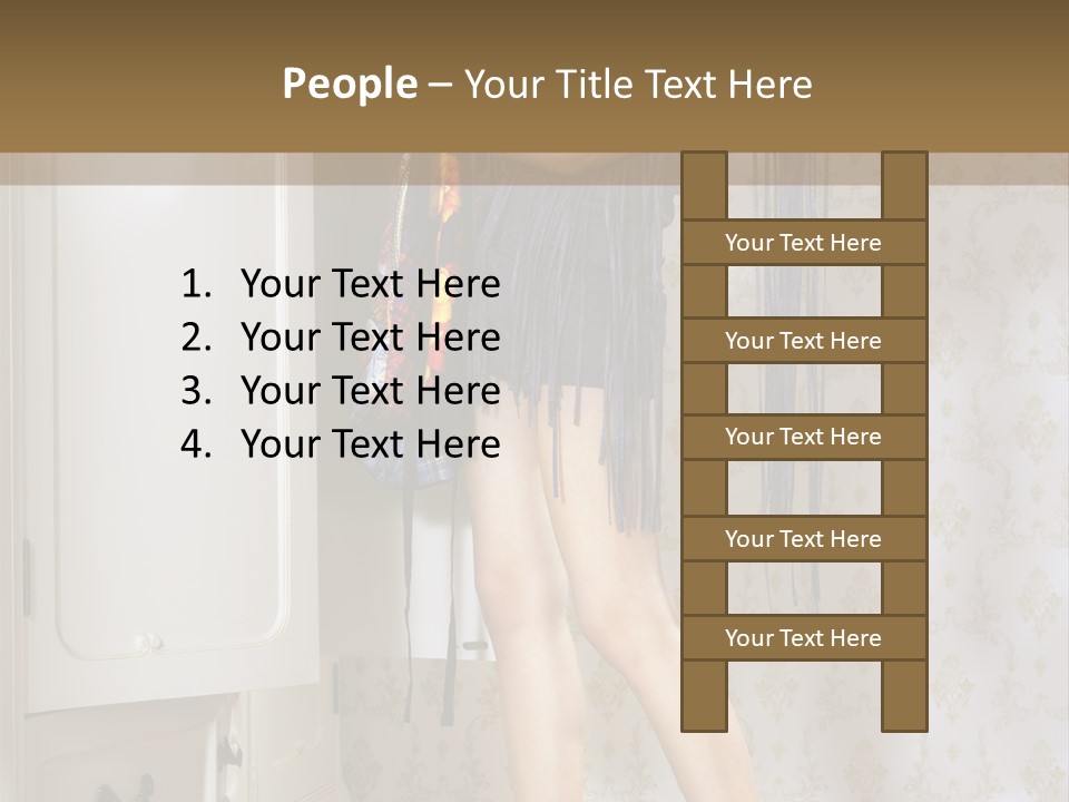 Girl Pose Thinking PowerPoint Template