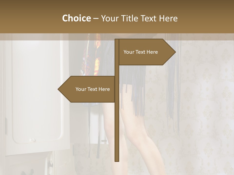 Girl Pose Thinking PowerPoint Template