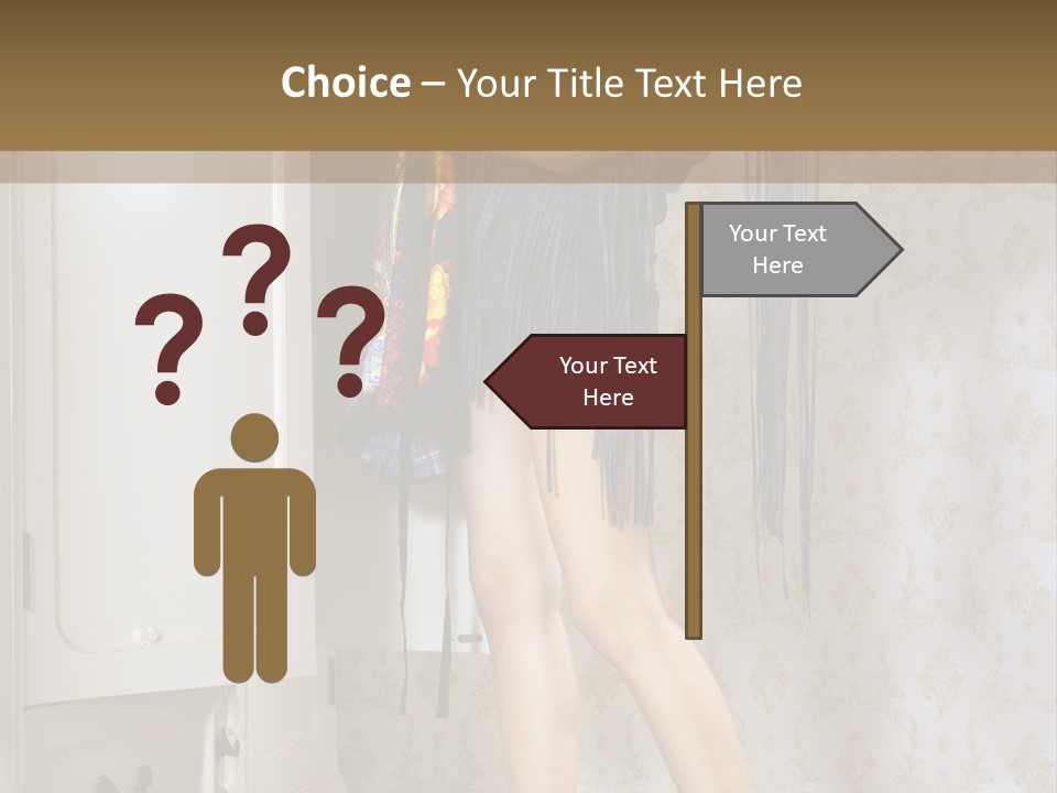 Girl Pose Thinking PowerPoint Template