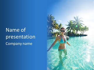 Paradise Beach Rock PowerPoint Template