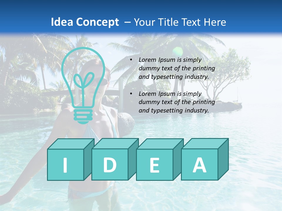 Paradise Beach Rock PowerPoint Template