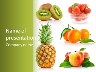 Leaf Set Tangerine PowerPoint Template