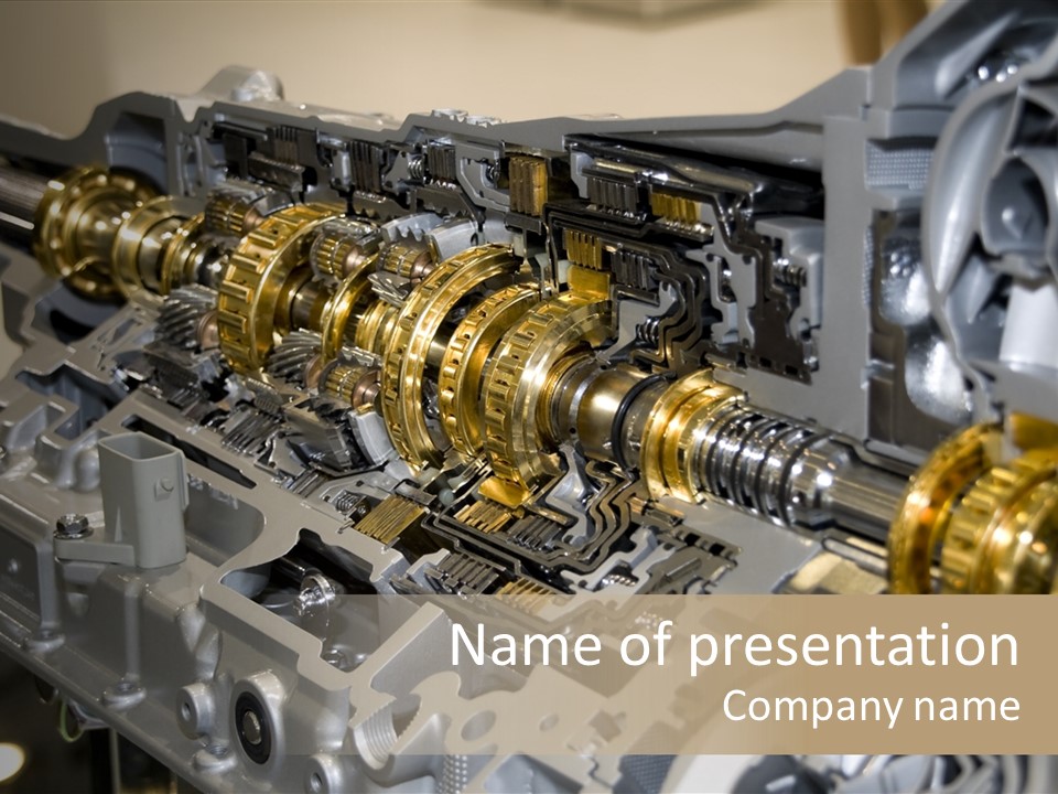 Component Gearbox Machine PowerPoint Template
