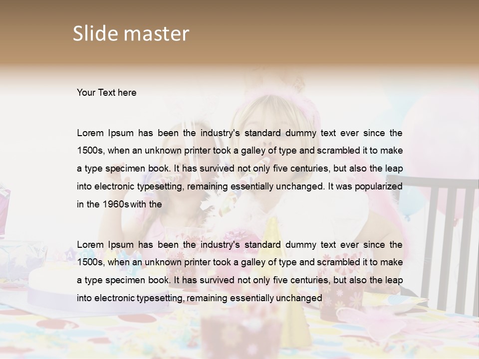 Female Party Children PowerPoint Template