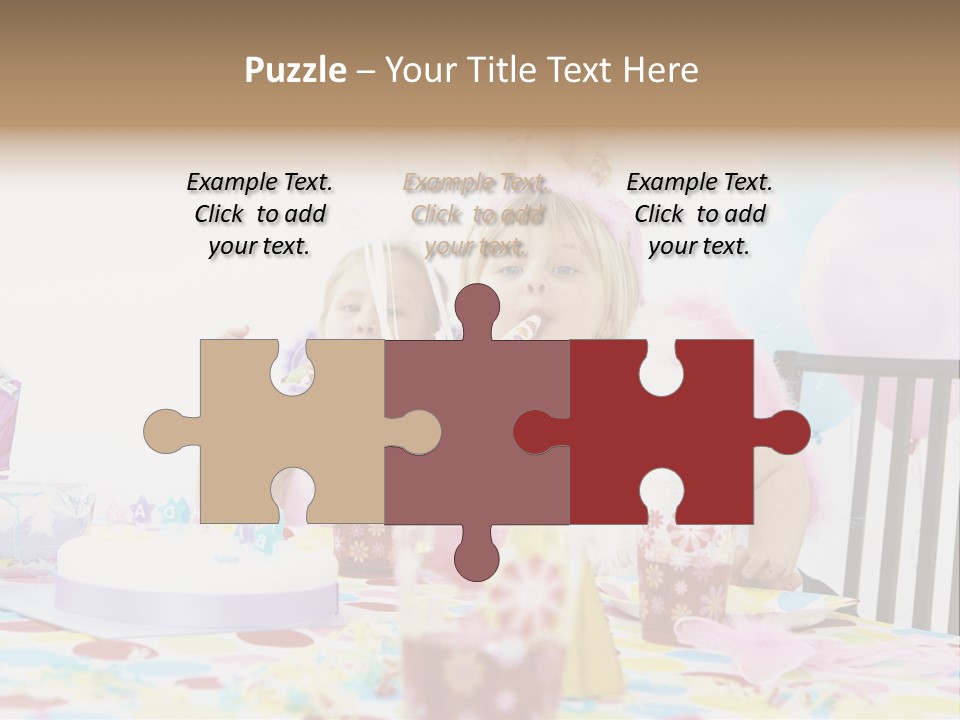 Female Party Children PowerPoint Template