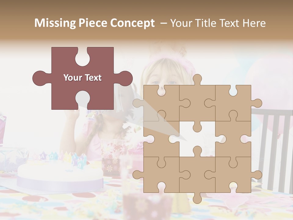 Female Party Children PowerPoint Template