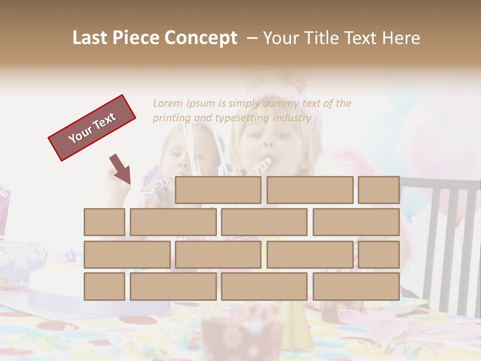 Female Party Children PowerPoint Template