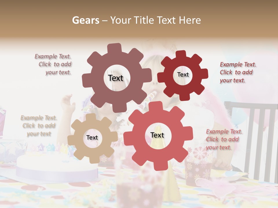 Female Party Children PowerPoint Template