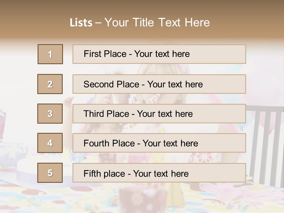 Female Party Children PowerPoint Template