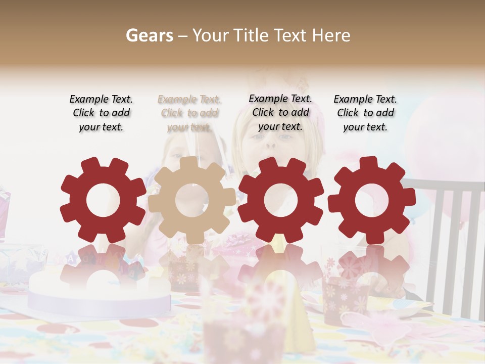 Female Party Children PowerPoint Template
