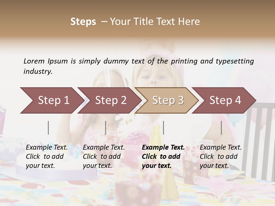 Female Party Children PowerPoint Template