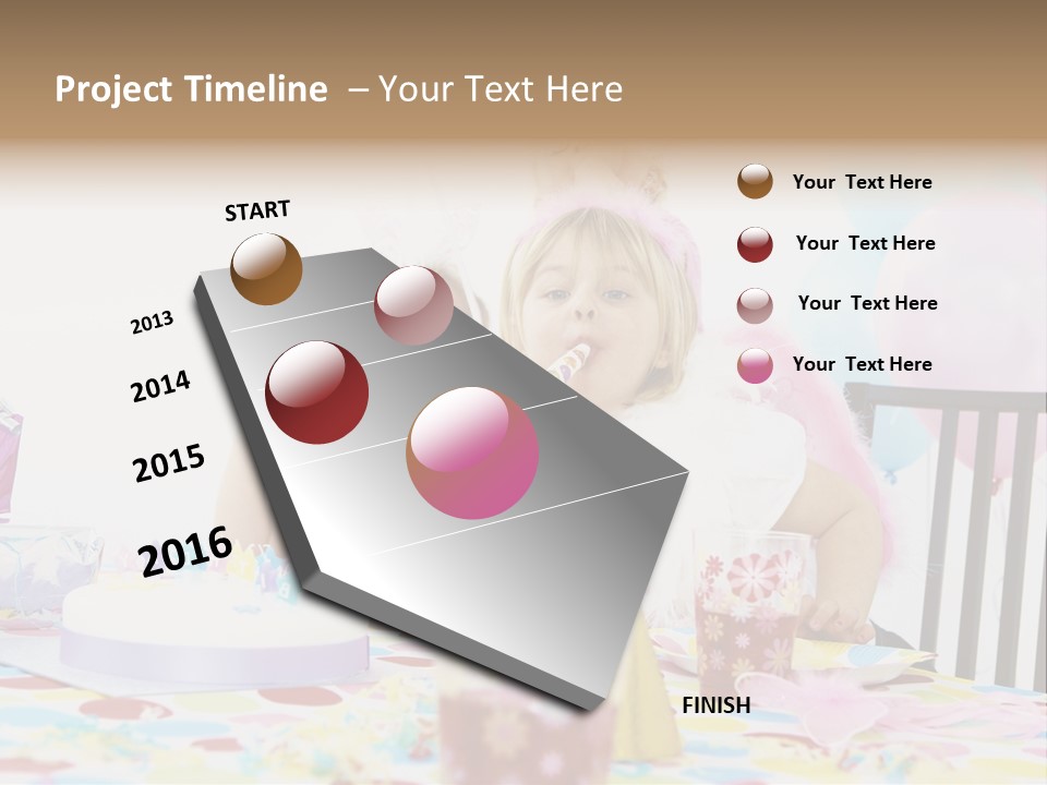 Female Party Children PowerPoint Template