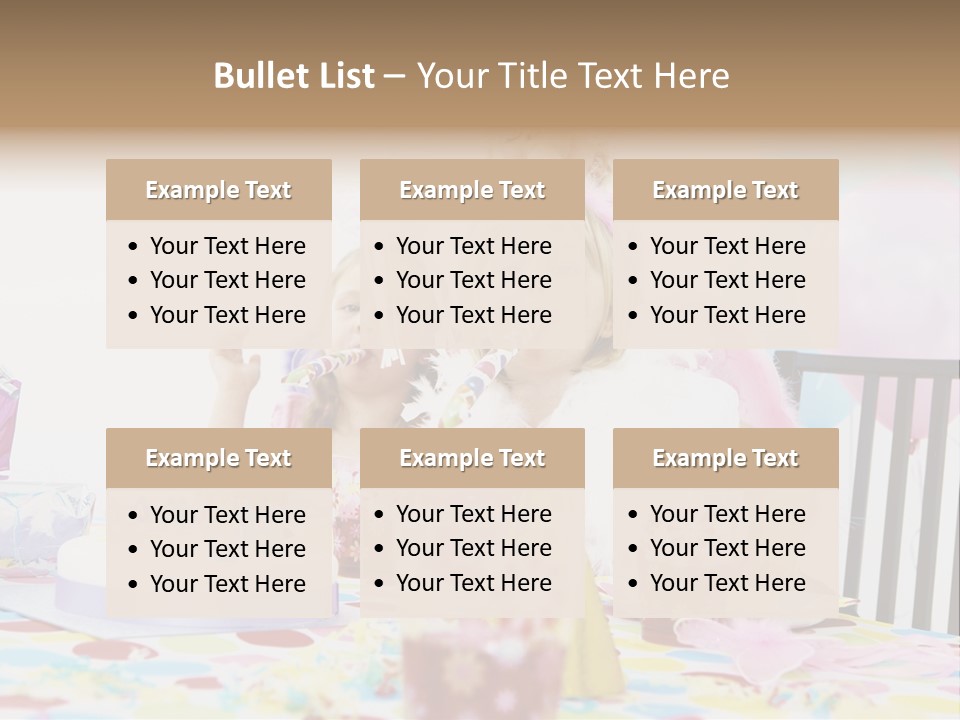 Female Party Children PowerPoint Template