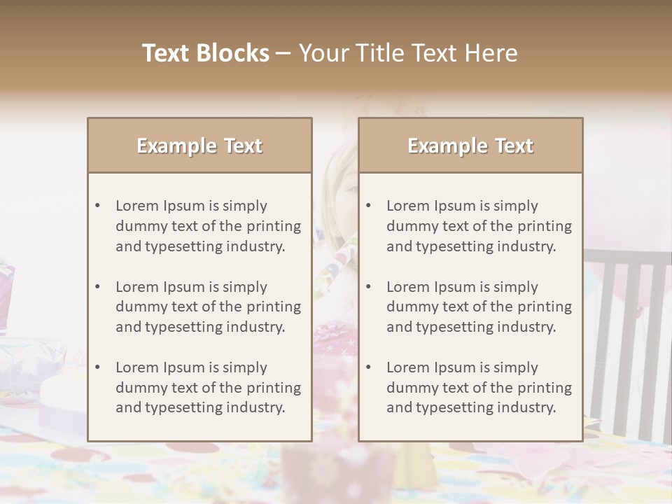 Female Party Children PowerPoint Template