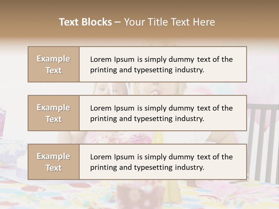 Female Party Children PowerPoint Template