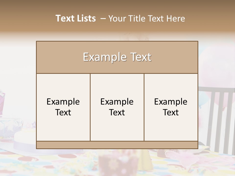 Female Party Children PowerPoint Template