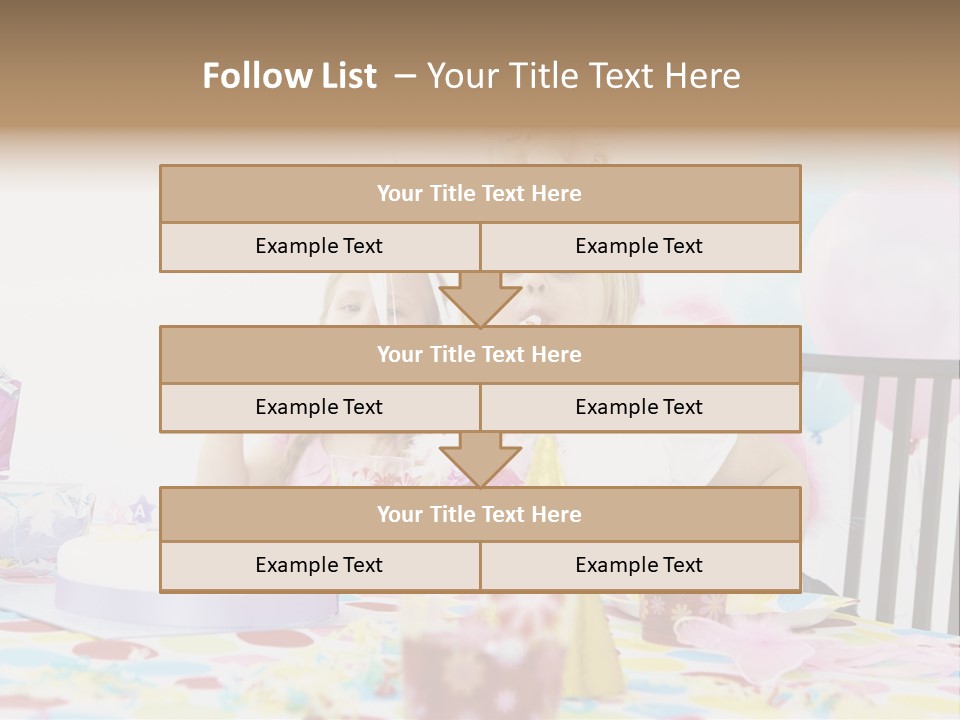 Female Party Children PowerPoint Template