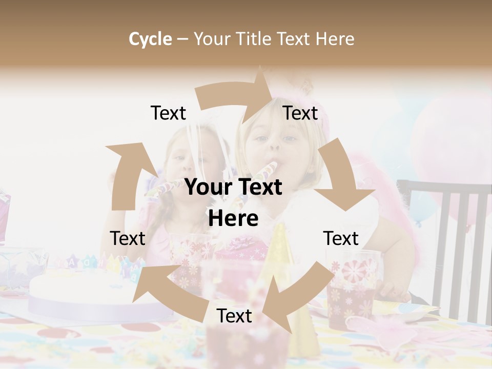 Female Party Children PowerPoint Template