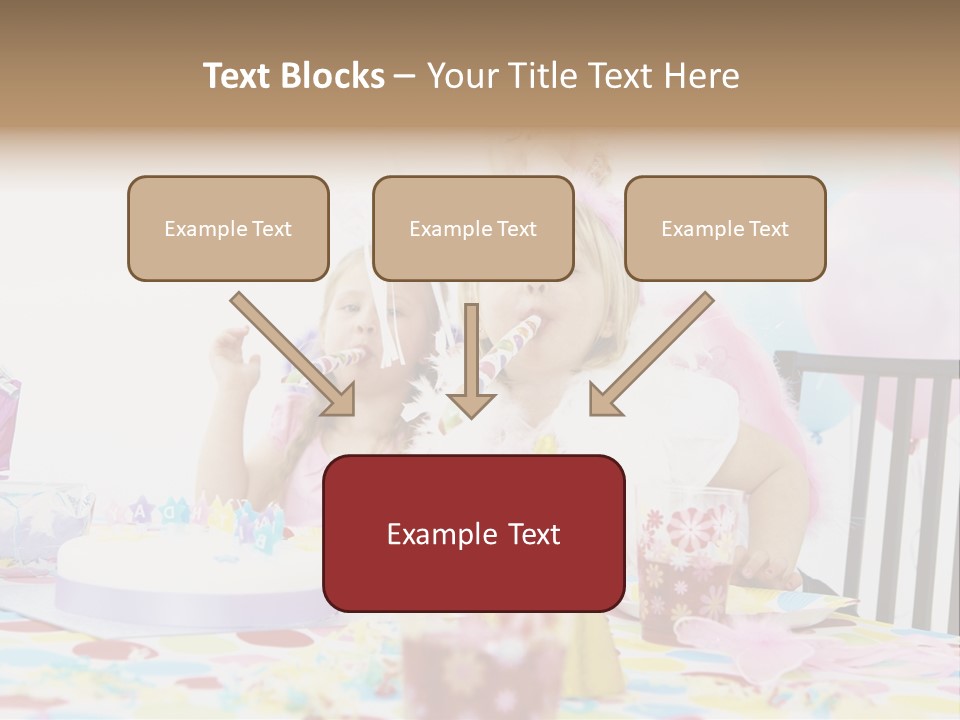 Female Party Children PowerPoint Template