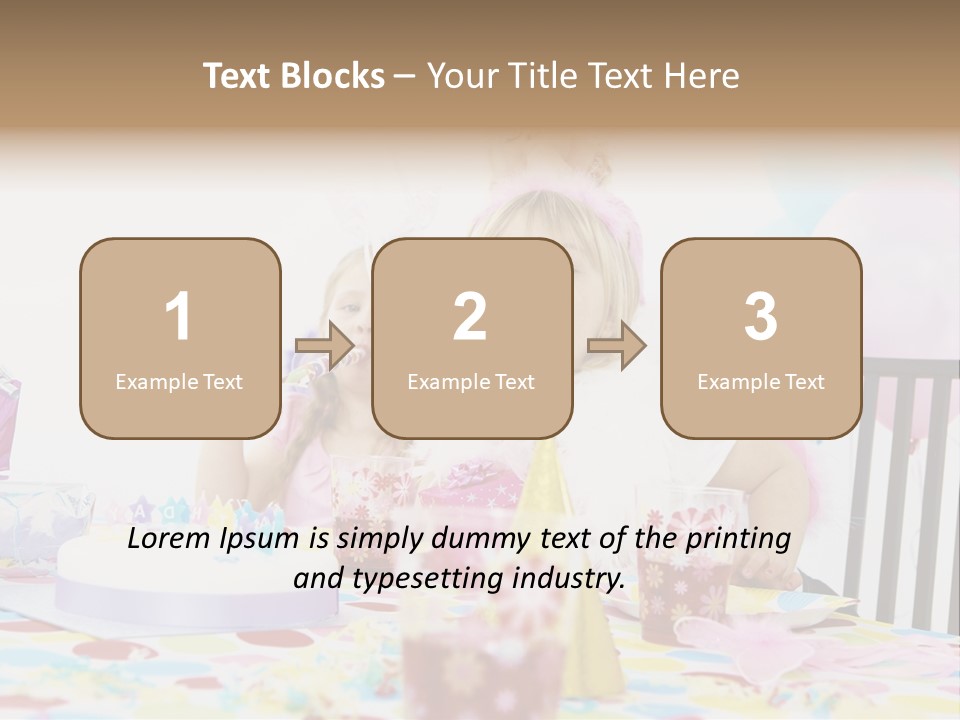 Female Party Children PowerPoint Template