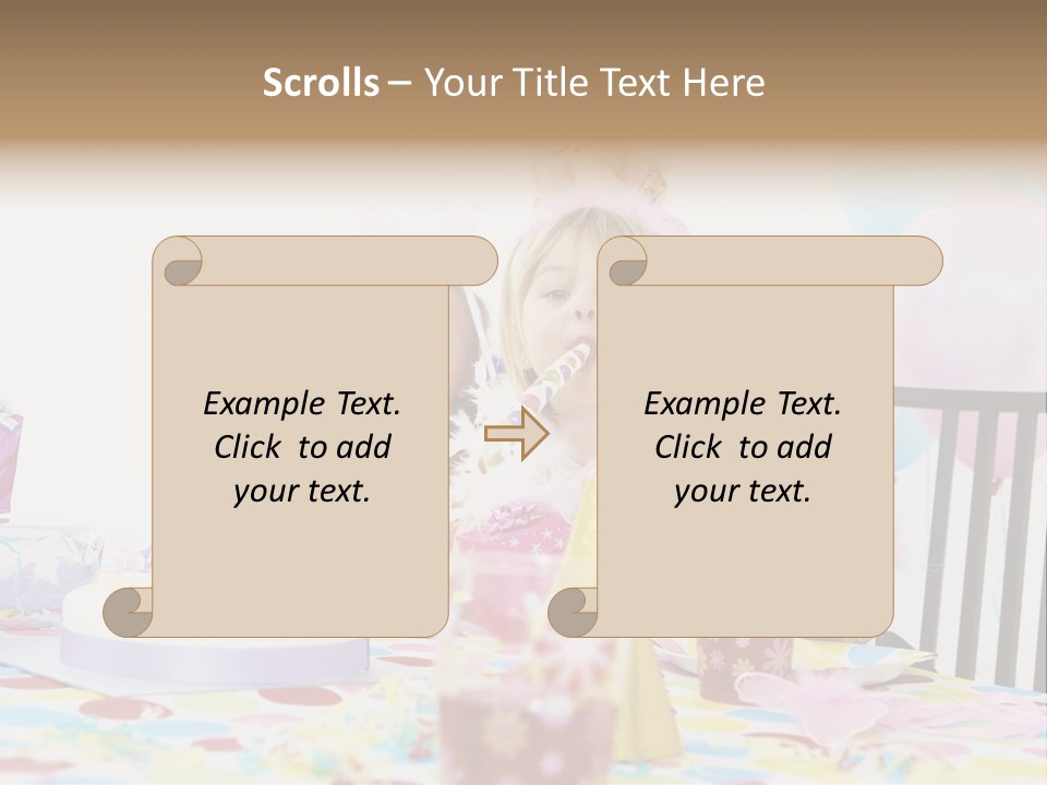 Female Party Children PowerPoint Template
