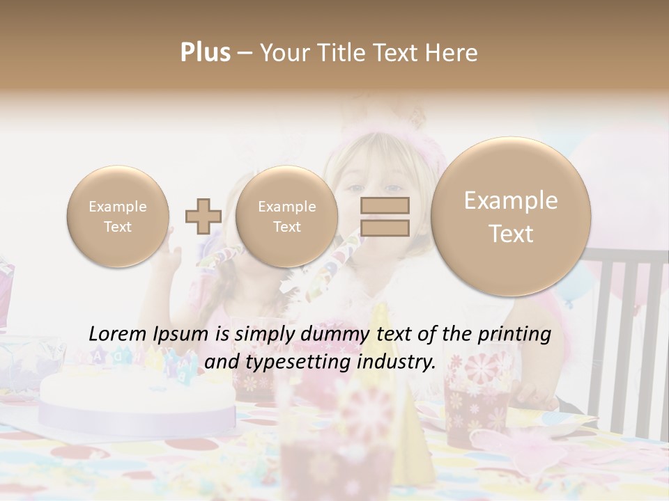 Female Party Children PowerPoint Template