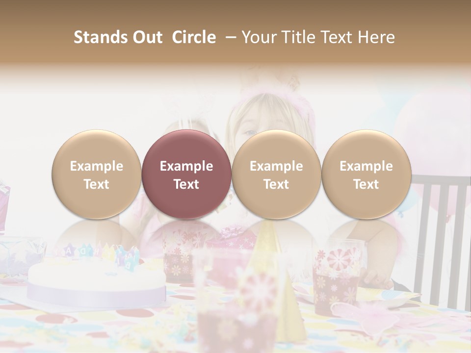 Female Party Children PowerPoint Template