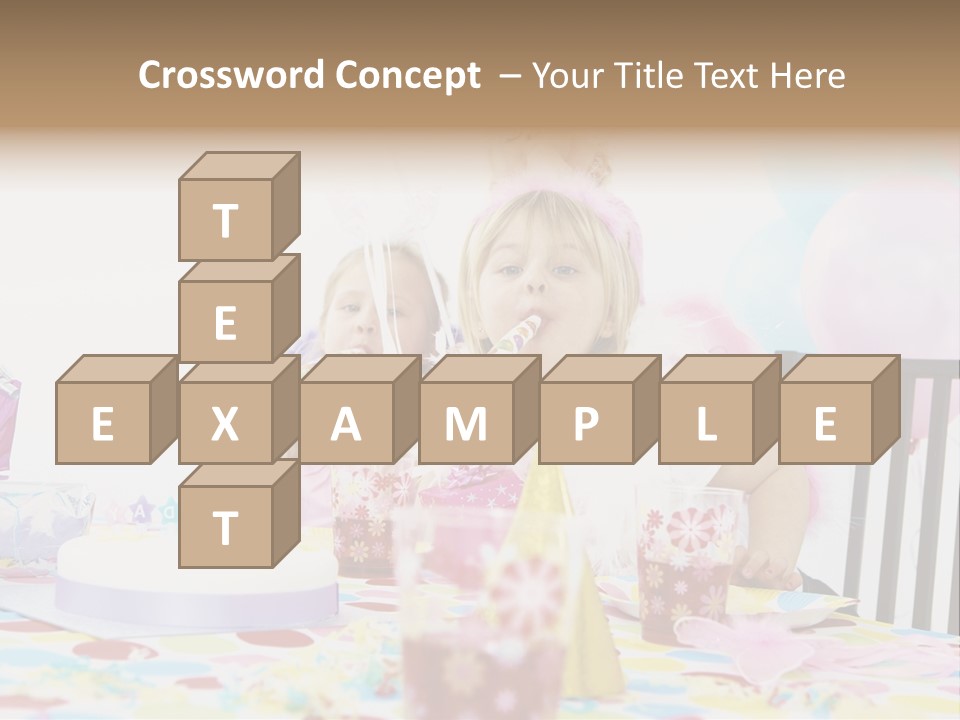 Female Party Children PowerPoint Template