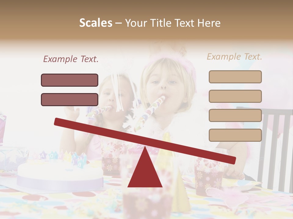 Female Party Children PowerPoint Template